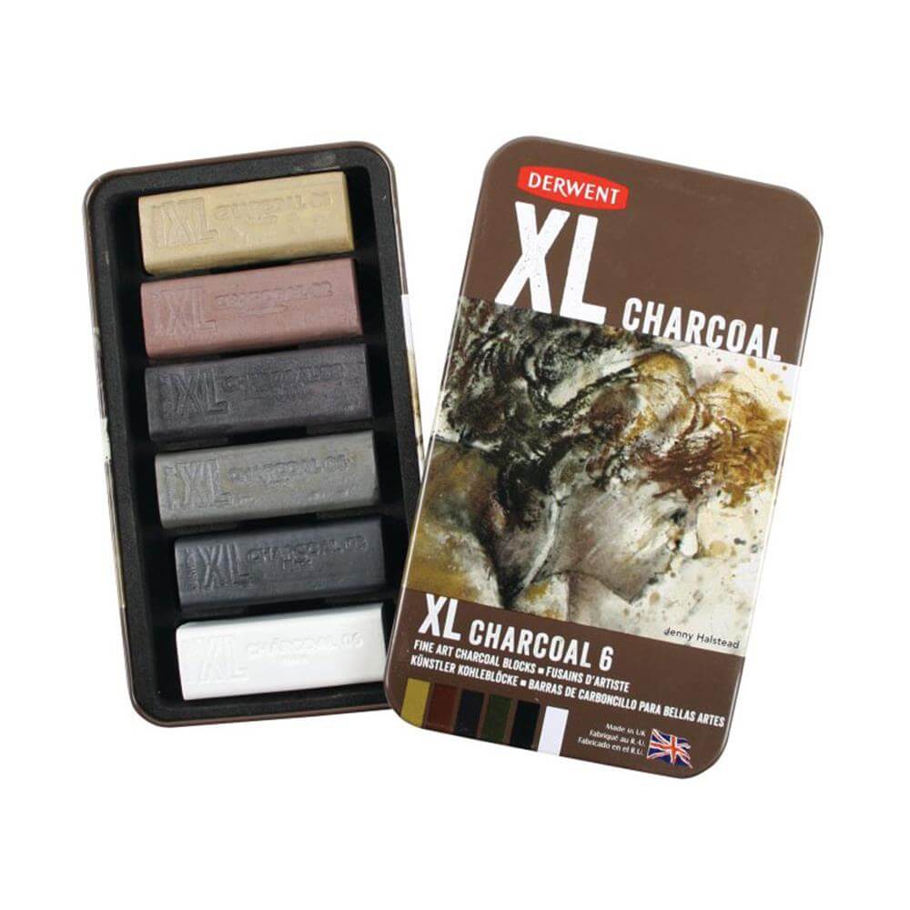 Derwent XL Charcoal 6 Tin